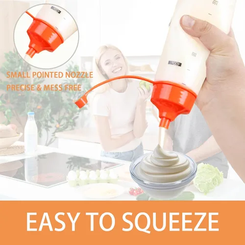 Miniatura 6 de Botellas de chorro para condimentos para salsas de plástico – (2 piezas, 6 onzas) botellas de ketchup con parte superior para pintar líquidos