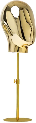CHADWICK Soporte de cabeza de peluca con cabeza de maniquí, soporte de peluca cromado de 20 pulgadas, cabeza de maniquí de pie, cabeza de maniquí de