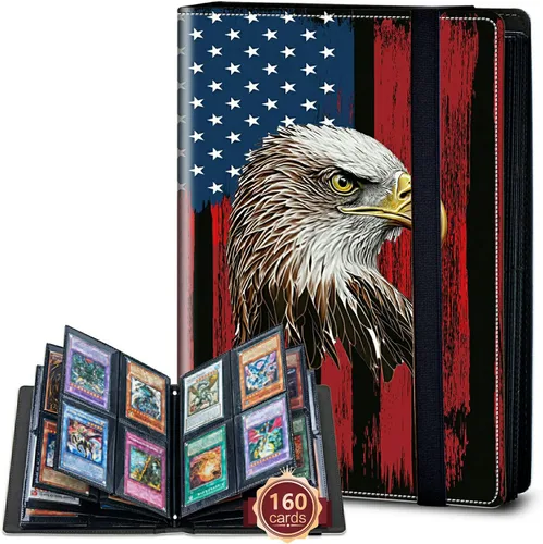 Rossy Carpeta de tarjetas con 4 bolsillos, carpeta de tarjetas intercambiables, álbum de colección de tarjetas, para 160 tarjetas de carga lateral,