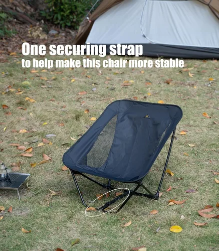 Miniatura 5 de iClimb - Silla plegable de camping ultraligera y compacta con bolsillo lateral y bolsa de transporte (Negro)