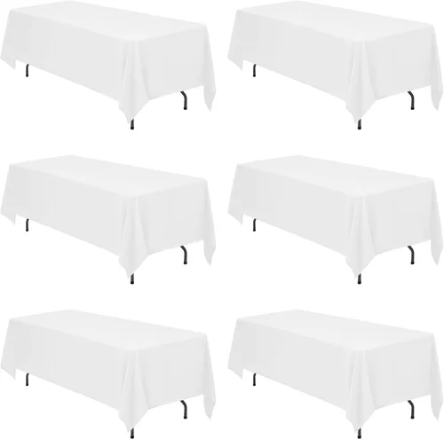 Miniatura 188 de BRILLMAX 6 Pack de Manteles Azul Marino para Mesas Rectangulares de 8 Pies 90 x 156 Pulgadas - 8 pies Mantel Rectangular a Granel de Lino