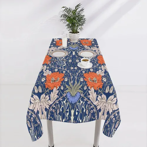 Miniatura 125 de Mantel Floral Retro de Pájaros, Diseño Original Bohemio William Morris Estampado Cubierta de Mesa para Hogar Picnic Fiesta Comedor Cocina William