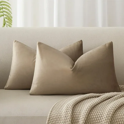 Miniatura 88 de Juspurbet - Juego de 2 fundas decorativas de terciopelo para cojines, fundas suaves para sofá, cama o sillón con cremallera oculta, para sala