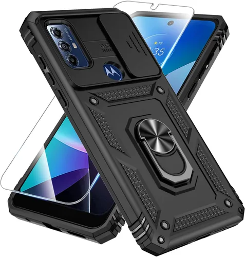SunStory Funda compatible con Motorola Moto G Play 2023, Moto G Pure, funda Moto G Power 2022 con protector de pantalla HD, cubierta de cámara