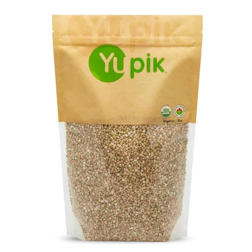 Yupik Trigo sarraceno blanco orgánico, sin cáscara, 2.2 lb (35.2 oz), sin gluten, sin OGM, Kosher, vegano, granos crudos enteros, kasha, sin trigo,
