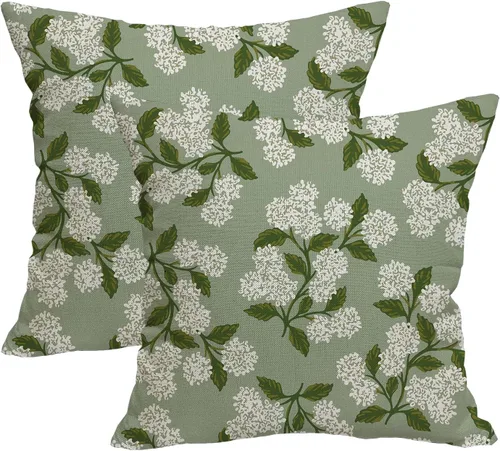 Miniatura 16 de AWJTNCQ Juego de 2 fundas de almohada florales de primavera de 18 x 18 pulgadas, fundas de almohada cuadradas decorativas de lino floral de verano