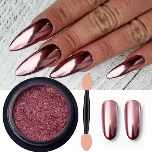 Miniatura 13 de Polvos holográficos de espejo para uñas, efecto cromado plateado, lentejuelas metálicas puras, pigmento cromado para uñas de gel UV, para decoración