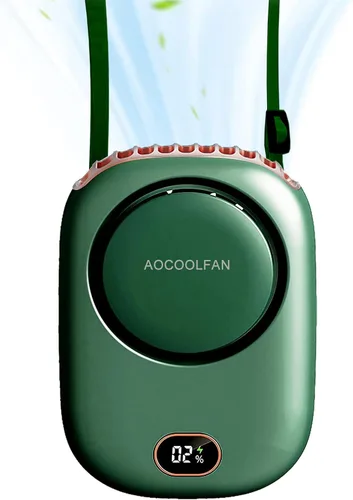 Miniatura 14 de AOCOOLFAN Ventilador de cuello portátil, mini ventilador de mano personal pequeño recargable por USB de 3 velocidades para niñas, niños y mujeres