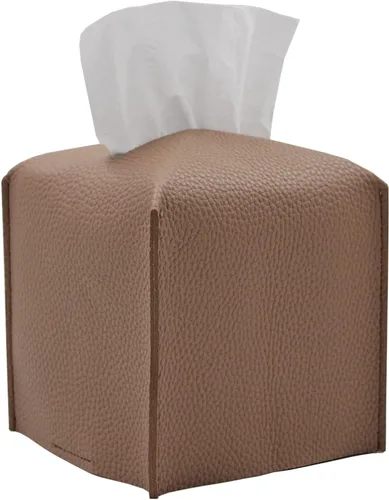 Miniatura 12 de Livelab Funda para caja de pañuelos, cuadrada, decorativa, de piel sintética, soporte para caja de pañuelos moderna, organizador de papel facial