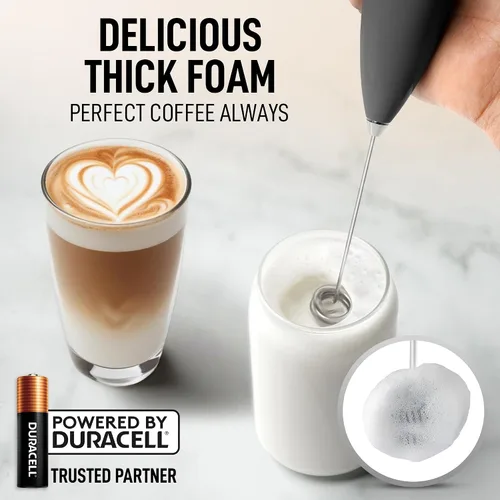 Miniatura 188 de Zulay Milk Boss Espumador de leche potente manual, hace espuma para latte, batidor para mezclar bebidas, café, miniespumador para capuchino, frappé