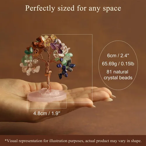Miniatura 4 de Árbol de cristal para mujer, hecho a mano, árbol de la vida, piedras de cristal curativas para el hogar, oficina, escritorio, decoración de mesa