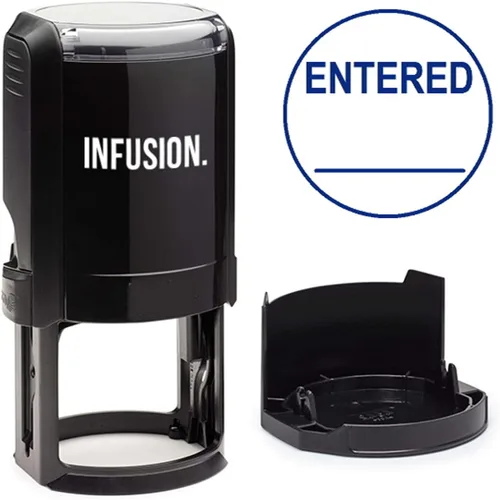 Miniatura 11 de Infusion Sello de goma autoentintado redondo con texto personalizado (1-5/8 pulgadas de diámetro), hasta 3 líneas de texto y borde
