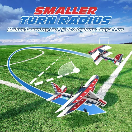 Miniatura 5 de DEERC Avión RC, Avión de control remoto 2.4GHz con estabilizador de giro de 6 ejes y 3 baterías, juguete de planeador RC listo para volar de 2 Rojo