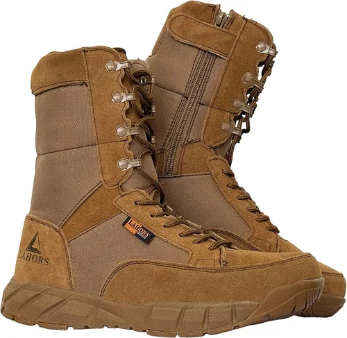 Miniatura 7 de Zapatos tácticos ligeros para hombre, botas de combate, botas marrones coyote, entrenamiento militar, con cordones, senderismo al aire libre