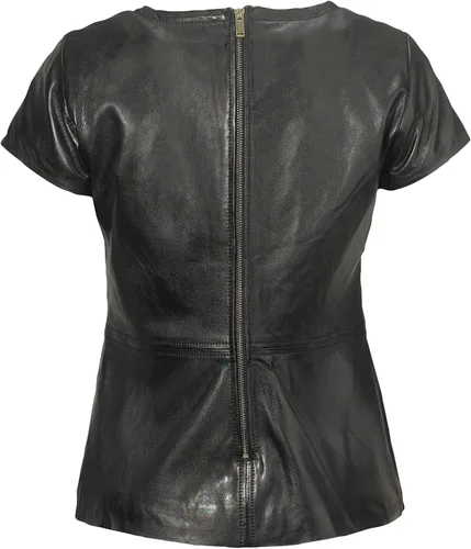 Miniatura 5 de Ellos Mujer Plus Talla Cremallera Espalda Cuero Top Cap Manga Cordero