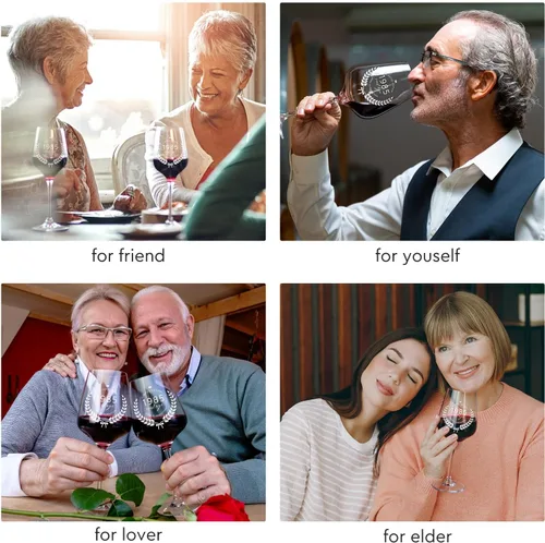 Miniatura 3 de AW BRIDAL Regalos Divertidos de 40 Cumpleaños para Mujeres u Hombres, Juego de Regalo Personalizado de Copa de Vino Vintage de 1985