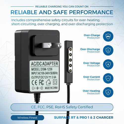 Miniatura 5 de Cargador adaptador de corriente alterna de repuesto para Microsoft Surface 2, Surface RT, Surface Pro 1 y Pro 2 1512 1513 1516 1572 1601 i5 i7