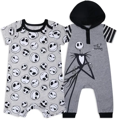 Disney Nightmare Before Christmas - Body de manga corta para niños recién nacidos y bebés, color gris