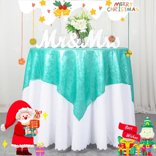 Miniatura 7 de ShinyBeauty Mantel cuadrado de lentejuelas rosas de 50 x 50 pulgadas, mantel de 50 x 50 pulgadas, perfecto para cumpleaños, fiestas, bodas