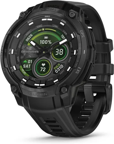 Miniatura 10 de Garmin Instinct® Crossover AMOLED, resistente reloj inteligente híbrido con GPS con manecillas de reloj analógicas y pantalla AMOLED brillante