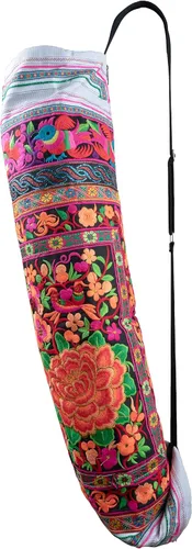CCcollections Bolsas de esterilla de yoga y pilates – Correa de transporte ajustable bordada, bolsa de yoga única bohemia G23