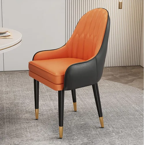 Miniatura 14 de Sillas de comedor modernas, sillas de comedor tapizadas de piel sintética de mediados de siglo, sillas auxiliares de ocio con patas de metal para 15