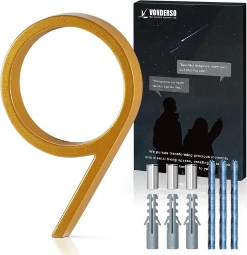 Miniatura 32 de VONDERSO Números flotantes de casa de 5 pulgadas para exteriores, números de dirección modernos de metal antioxidante (3), números de buzón Negro 3