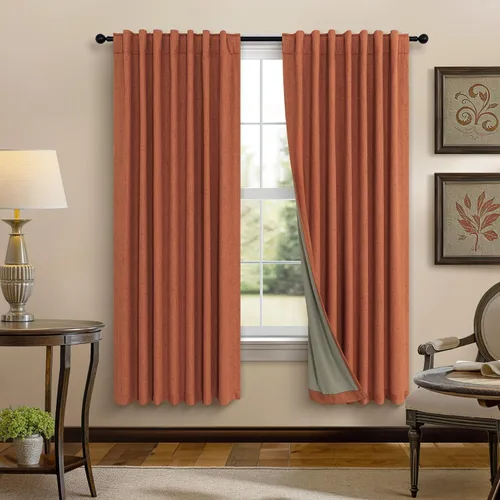 Miniatura 21 de Pitalk Cortinas cortas 100% opacas de lino para cafetería, 40 pulgadas de largo, 2 paneles, cortinas de puerta francesa para ventana, cortina