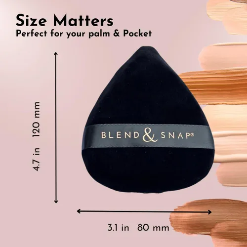 Miniatura 8 de BLEND & SNAP - Esponja de maquillaje triangular de terciopelo grande para una cobertura suave e impecable, esponja secante para base
