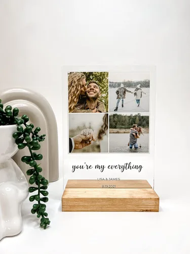 Miniatura 7 de MIRROR MANIA Nombres y palabras personalizados, collage de fotos, base de madera, soporte de escritorio, decoración del hogar, regalo para ella