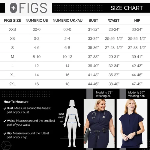 Miniatura 6 de Figs - Uniforme médico de mujer Rafaela, de dos bolsillos, cuello mandarín, ajuste holgado con elásticos suaves.