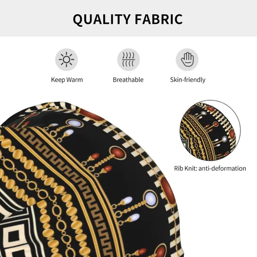 Miniatura 55 de Gorro africano holgado para adultos, tejido elástico, de calavera, gorro de invierno para exteriores para mujeres y hombres