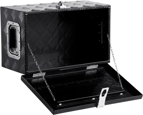 Miniatura 9 de VEVOR Caja de Herramientas de Aluminio Resistente para Cama de Camión, Caja de Herramientas con Placa Estriada con Mango Lateral y Llaves