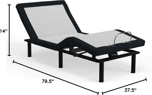Miniatura 9 de Blissful Nights E4 Twin XL - Base de cama ajustable con masaje, anti ronquidos, gravedad cero, estación de carga USB doble, luz nocturna debajo