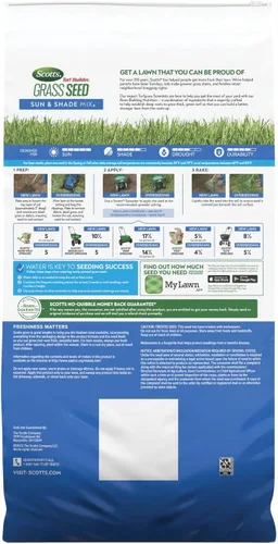 Miniatura 9 de Scotts – Mezcla de semillas de césped Turf Builder Sun & Shade con fertilizante y mejorador de suelo, prospera en diversas condiciones, 32 libras