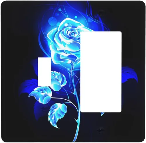 Miniatura 179 de Funky Retro Vintage 70s 60s Boho Hippie Hongo Botánico Floral 2 Gang Interruptor de luz de palanca doble Placa de pared Cubierta de toma de Planta