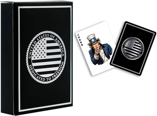 Miniatura 17 de Military Gift Shop Cartas de jugar con bandera estadounidense azul - Gráficos patrióticos - Calidad premium - Regalos para veteranos para hombres