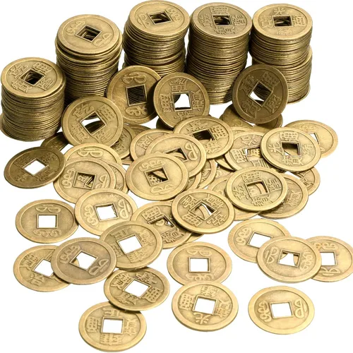 Boao 200 monedas chinas de Año Nuevo chino Feng Shui monedas I-Ching adorno para riqueza y buena suerte (0.8 pulgadas)