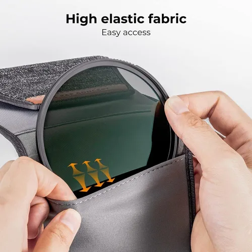 Miniatura 5 de K&F CONCEPT Funda para Filtro de Lente, Estuche para Filtro de Lente Profesional de 3 Bolsillos con Correa para Filtros de Fotografía, Resistente al