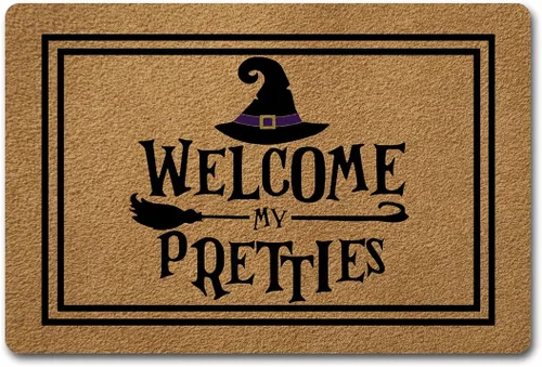 Divertidos felpudos con texto en inglés "Welcome My Pretties", tapete de bienvenida para interiores y exteriores, tapete de bienvenida para