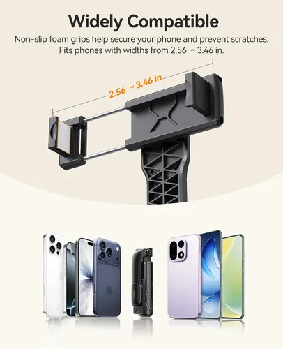 Miniatura 6 de ORICO Trípode portátil de aluminio para selfies, mini trípode de 26 pulgadas para iPhone, soporte extensible con control remoto inalámbrico