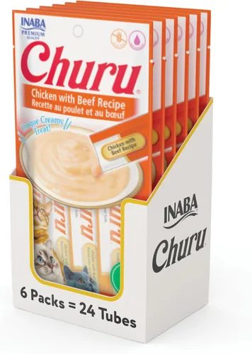 Miniatura 14 de INABA - Golosinas Churu para gatos, puré cremoso para gatos, sin cereales, que se puede lamer y exprimir / suplemento con vitamina E y taurina, 0.5