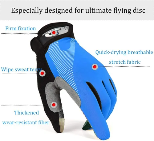 Miniatura 3 de Ultimate Flying Disc Guantes Ultimate Grip y Disc Guantes Transpirables Antideslizante Deportivo Ciclismo Guantes de Golf, Mejorar Lanzamientos