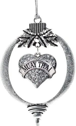 Miniatura 112 de Inspired Silver - Red Merry - Adorno de Navidad plateado - Adorno de árbol de Navidad con dije de corazón con circonita cúbica - Decoración colgante