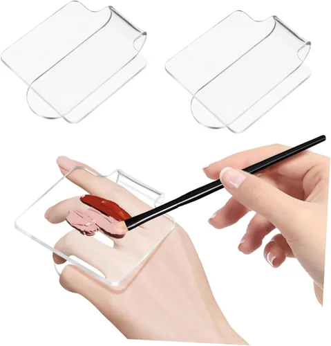 Miniatura 8 de Minkissy Paleta de mano de maquillaje, paleta de manicura de acrílico, paleta de maquillaje, paleta de maquillaje para salón profesional