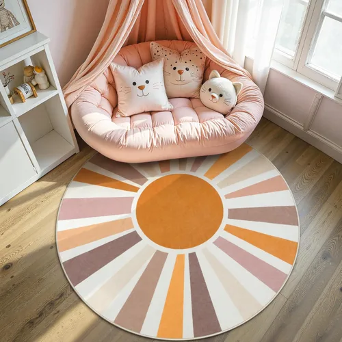 Miniatura 11 de STARUIA - Alfombra Boho Lavable de 3'x5', Alfombra de Área para Niños para Sala de Juegos, Alfombras Coloridas para Niños para Dormitorio, Alfombra