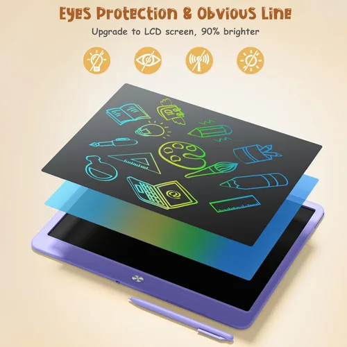 Miniatura 4 de Tableta de Escritura LCD para Niños, Kidopire Tablero de Garabatos de Pantalla Grande de 15 Pulgadas, Tablet de Dibujo y Escritura Colorida