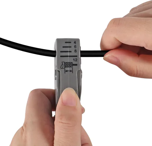 Miniatura 5 de ACEIRMC Kit de crimpadora de cables coaxiales para RG6 RG59, herramienta de compresión coaxial, pelacables con 20 conectores de compresión F