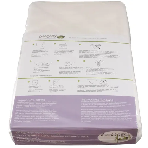 Miniatura 3 de OsoCozy Pañales de tela plana de bambú/algodón orgánico – tejido de pájaro – 32 x 35 pulgadas, pañales de una sola capa, súper suaves 70% bambú, 30%