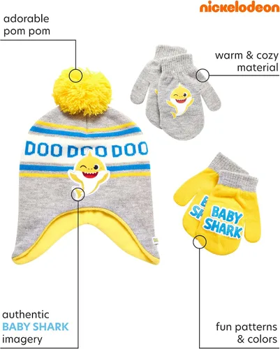 Miniatura 2 de Nickelodeon Conjunto de 2 pares de guantes de invierno para bebé y tiburón para niños (niño)